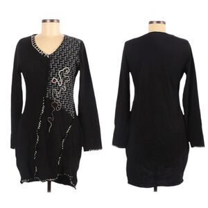 S&C Lagenlook Boho Stitched Beaded Patchwork Dress M